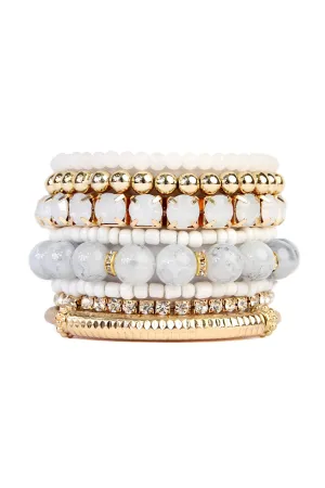 Natural Multicolor Stretch Bracelet - Pack of 6