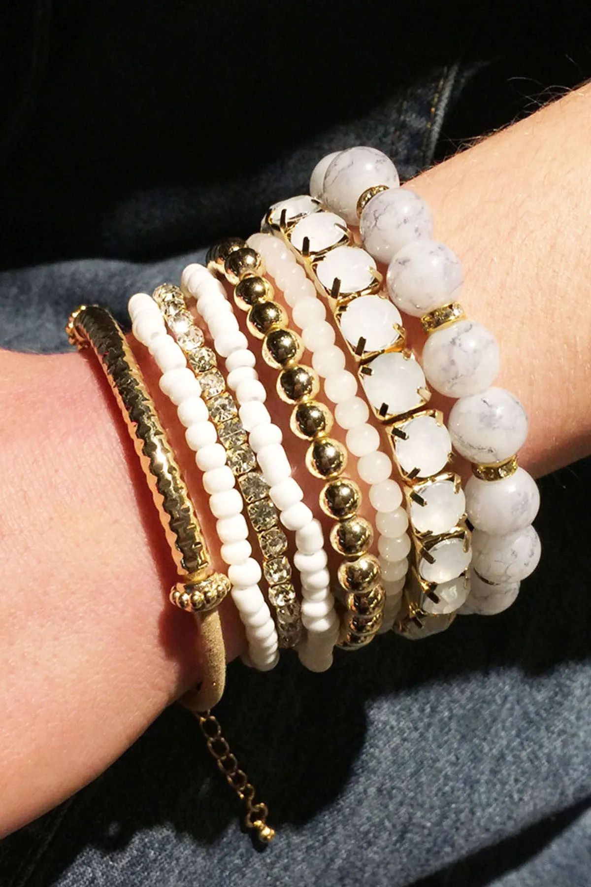 Natural Multicolor Stretch Bracelet - Pack of 6
