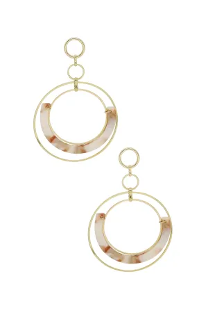 Neptune's Moon Blush Resin Hoop Earrings