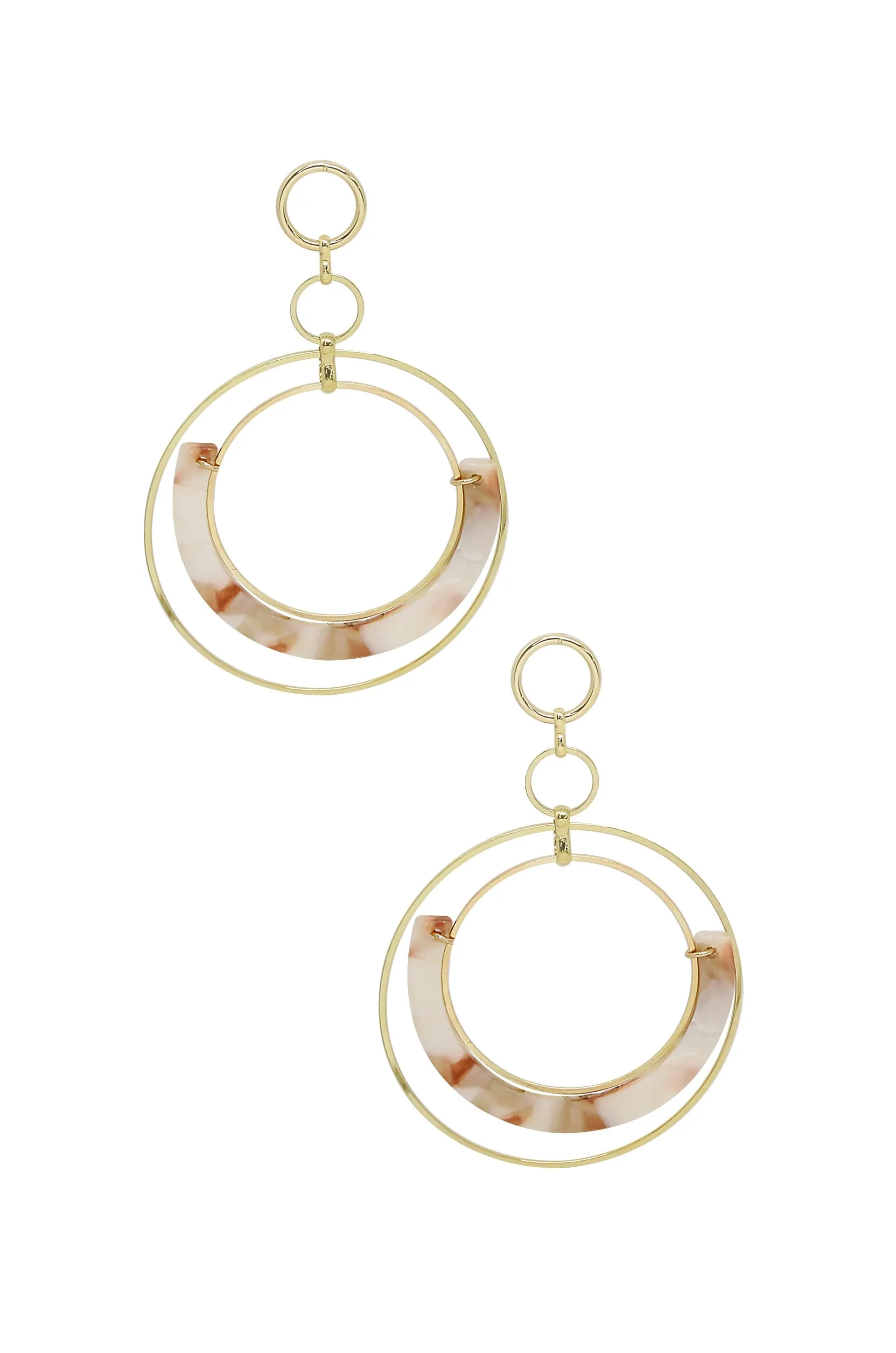 Neptune's Moon Blush Resin Hoop Earrings