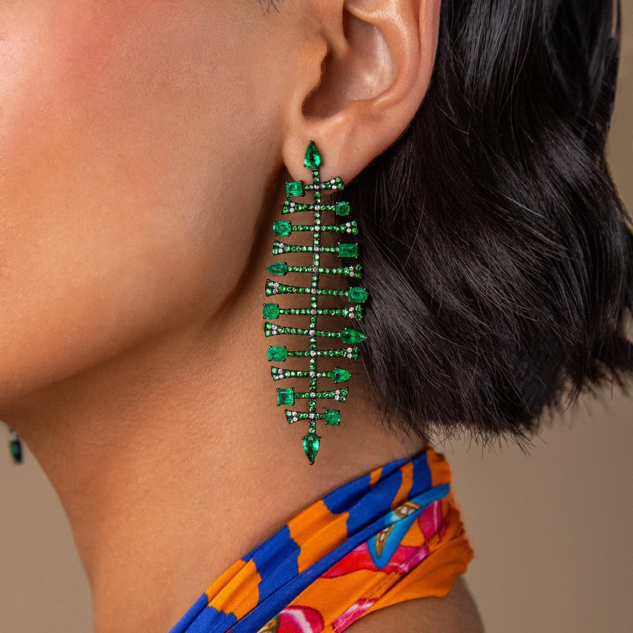 Nereid Emerald Chandelier Earrings