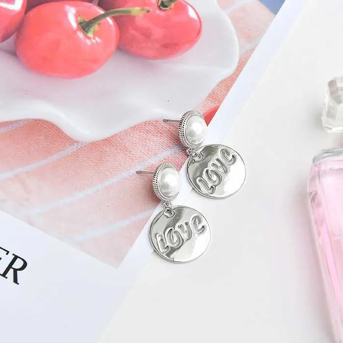 Nordic Fashion Love Pearl Earrings in a Circle Shape For Cute Girls Price For One Pair