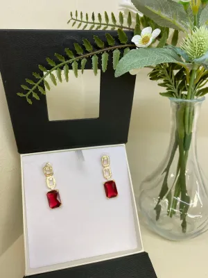 Nour London Rectangular Triple Drop Earrings