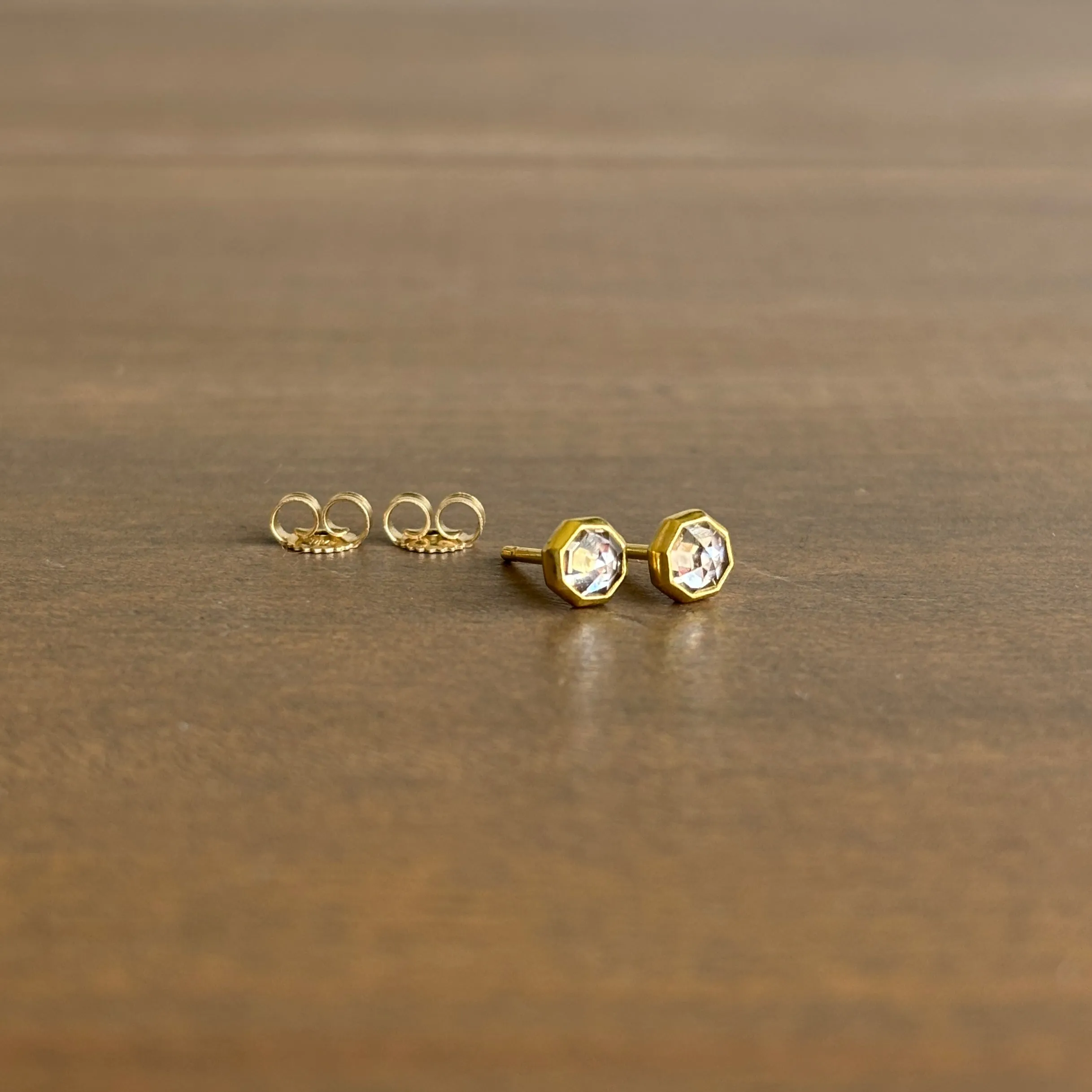Octagon Diamond Stud Earrings