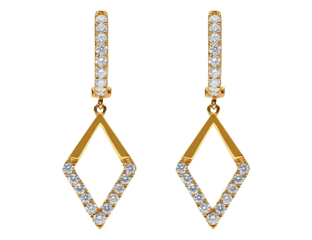 Odelia 18kt Rose Gold Diamond Rhombus Earrings