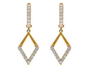 Odelia 18kt Rose Gold Diamond Rhombus Earrings