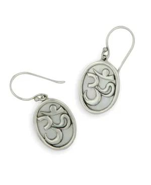 Om Sterling Silver Earrings with Mother of Pearl