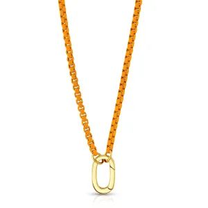 ORANGE ENAMEL CONNECTOR NECKLACE