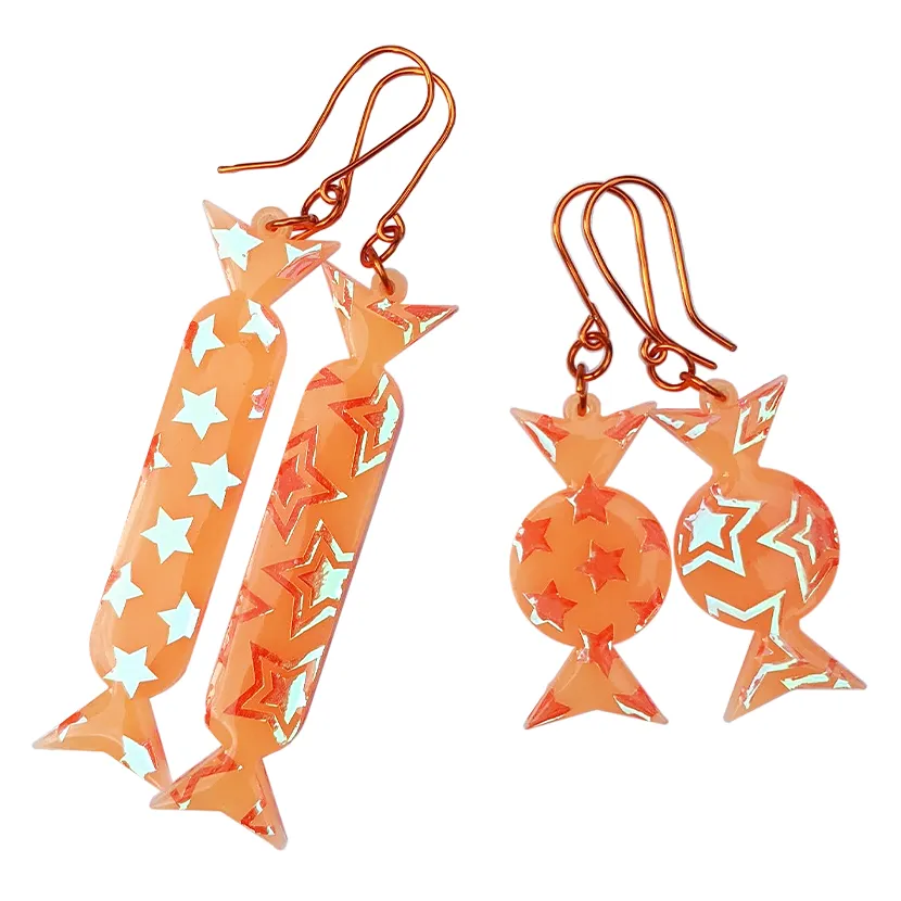 ORANGE GLAM CANDY EARRINGS
