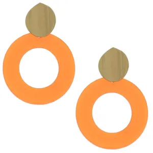 Orange Translucent Resin Earrings