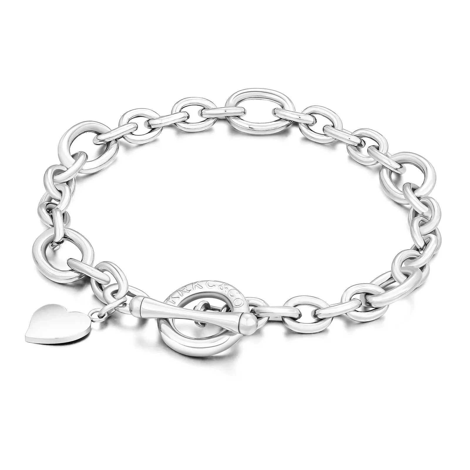 OT Toggle Clasp Stainless Steel Curb Link  Bracelet