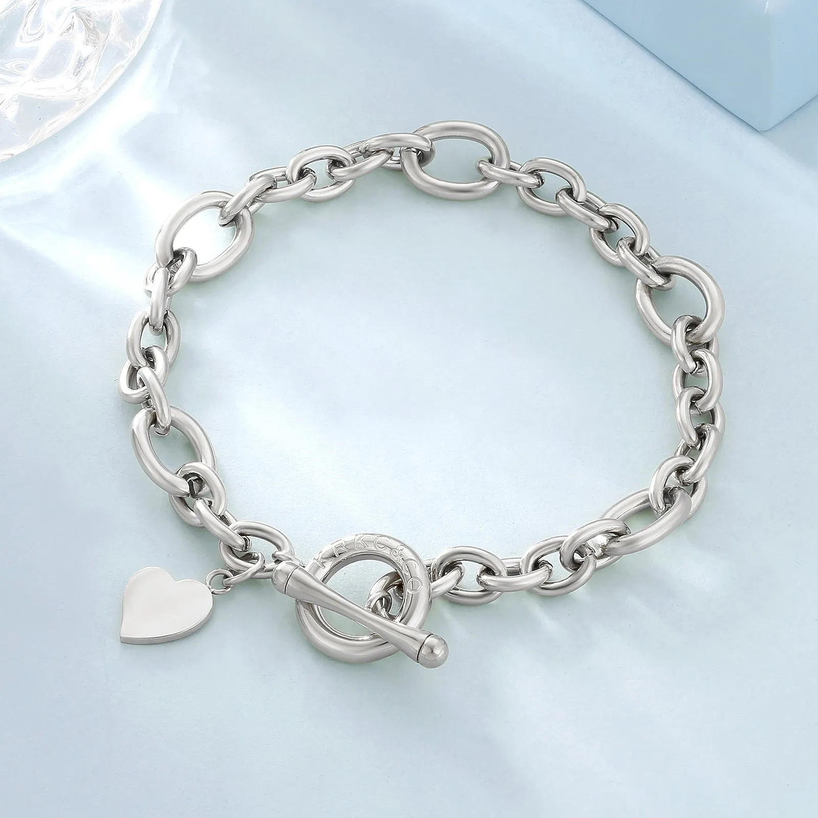 OT Toggle Clasp Stainless Steel Curb Link  Bracelet