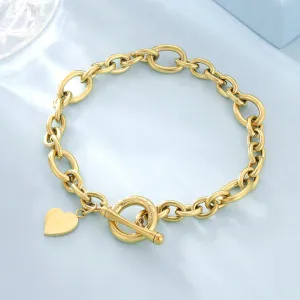 OT Toggle Clasp Stainless Steel Curb Link  Bracelet