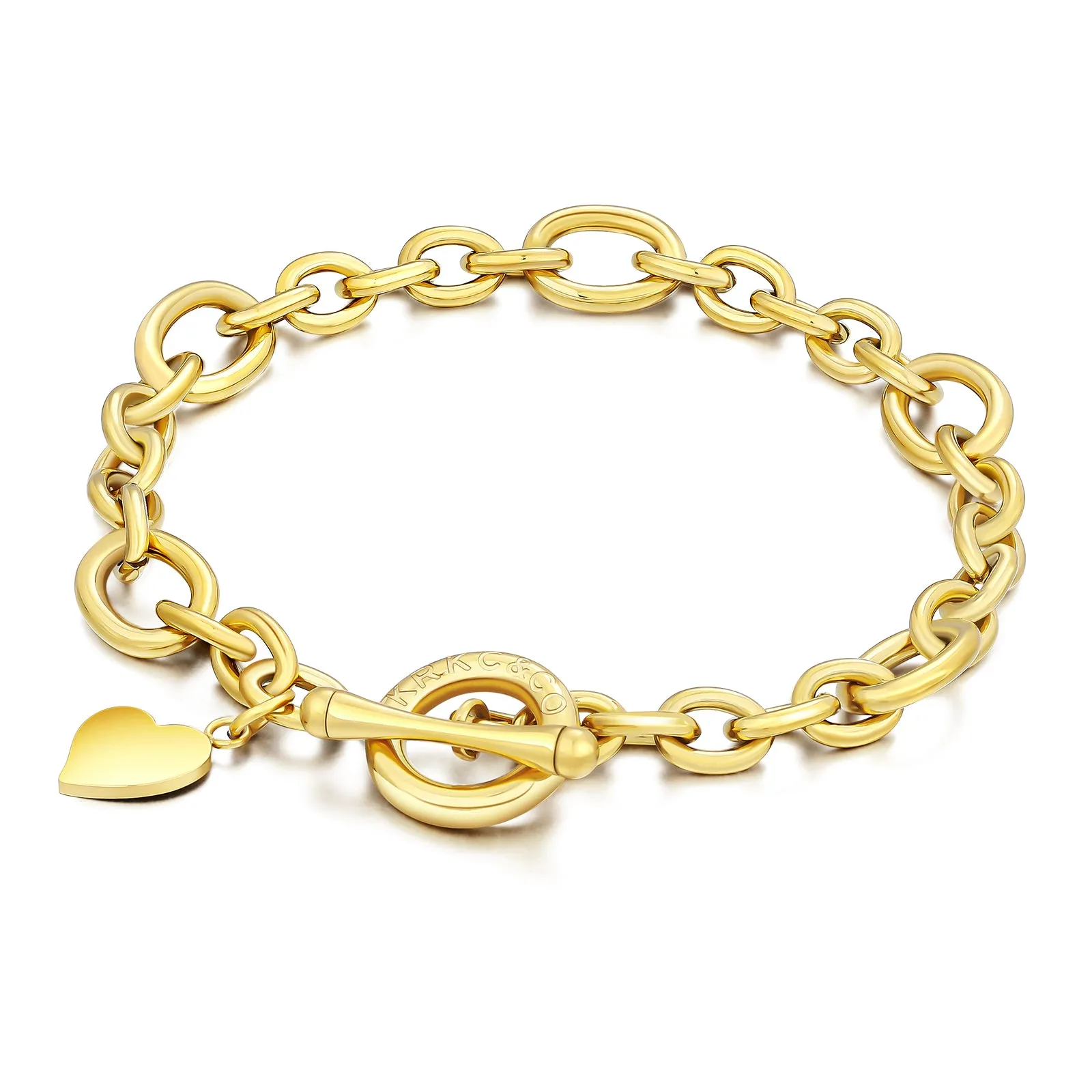 OT Toggle Clasp Stainless Steel Curb Link  Bracelet