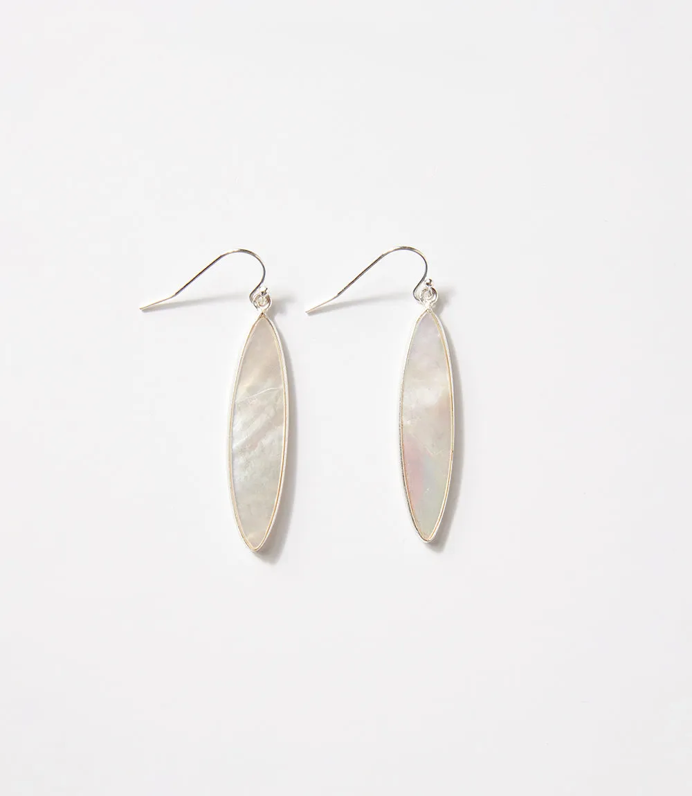 Oval Mother Of Pearl Earrings