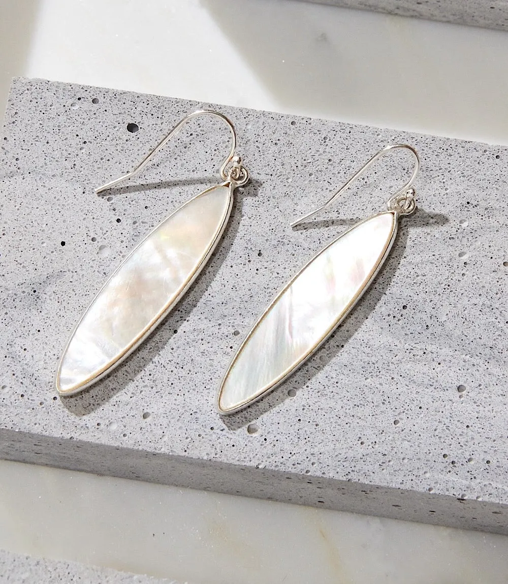 Oval Mother Of Pearl Earrings