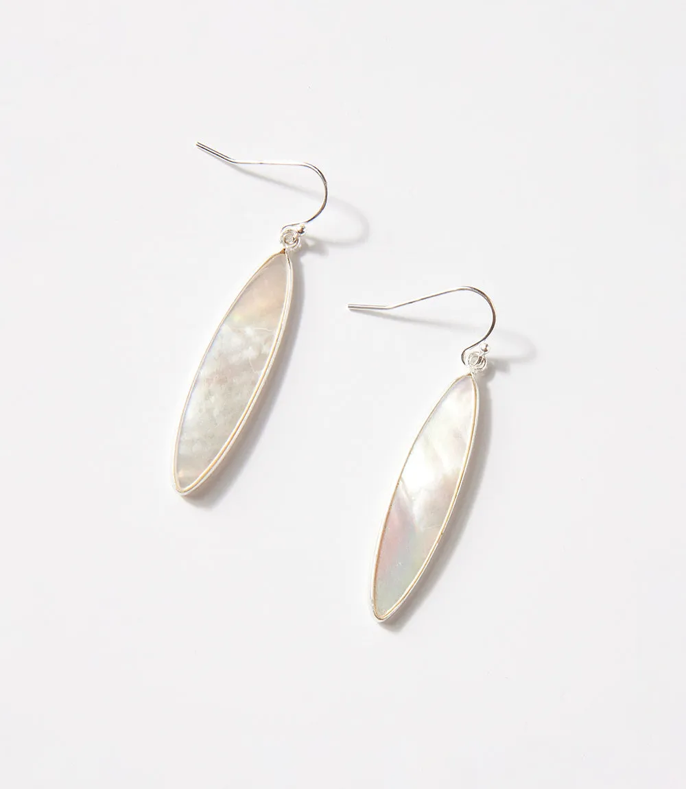 Oval Mother Of Pearl Earrings