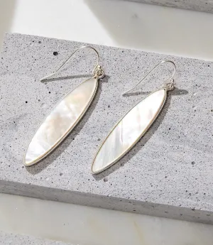 Oval Mother Of Pearl Earrings