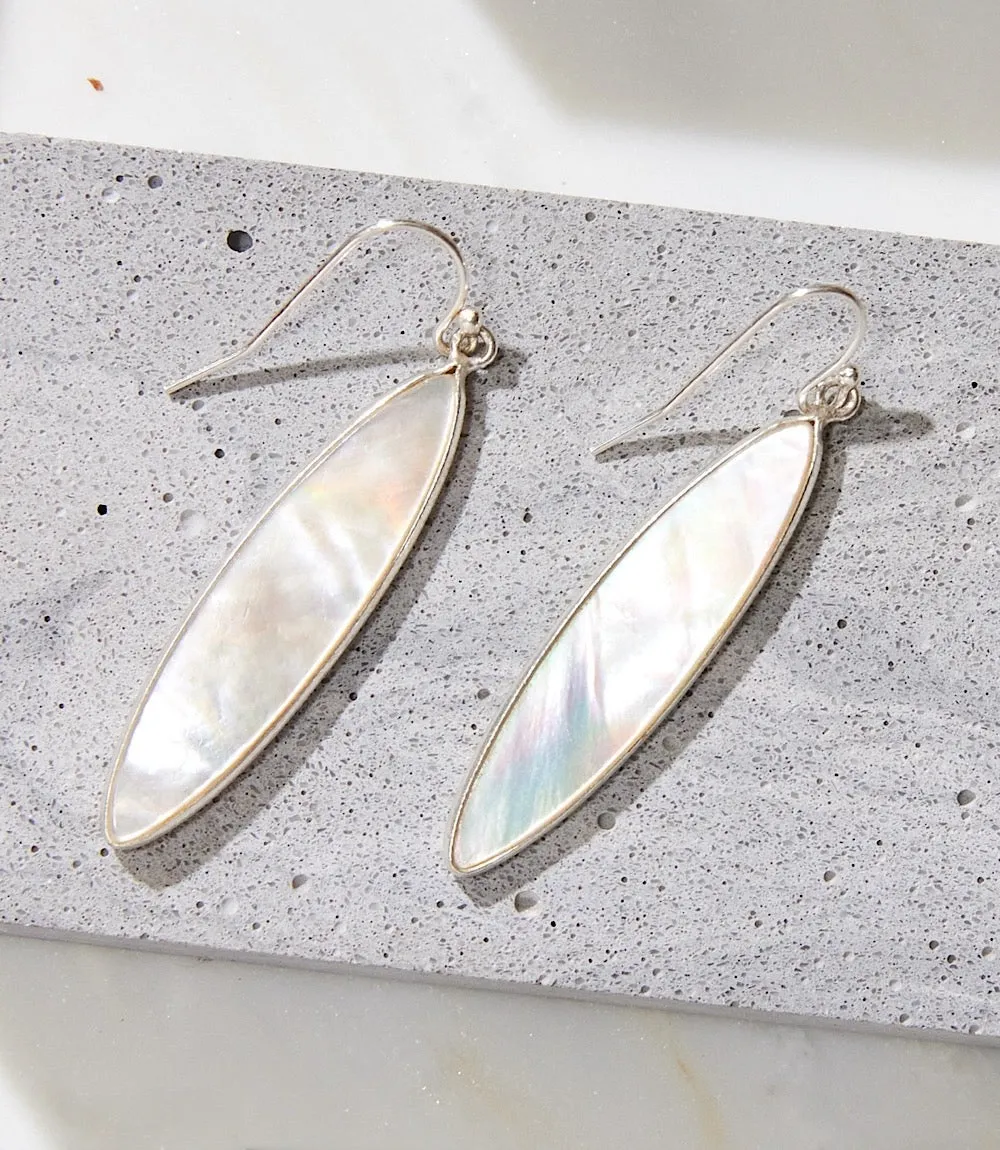 Oval Mother Of Pearl Earrings