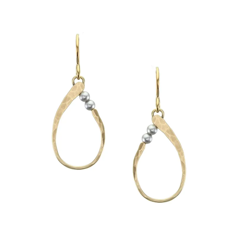 Oval Ring with Pearls Earring
