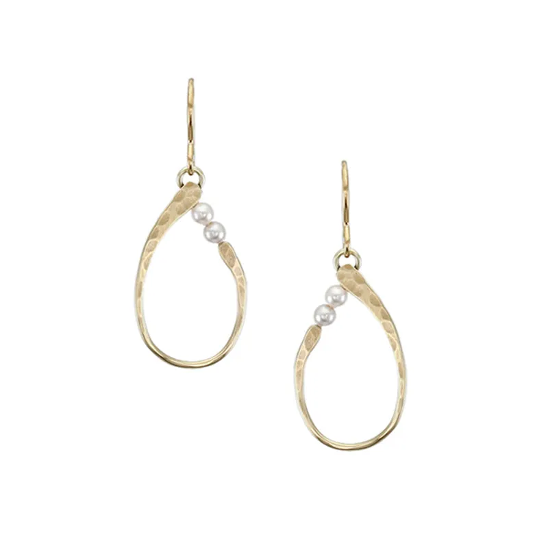 Oval Ring with Pearls Earring