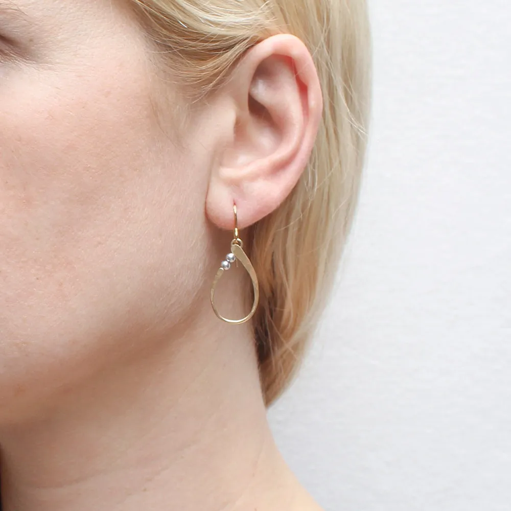 Oval Ring with Pearls Earring