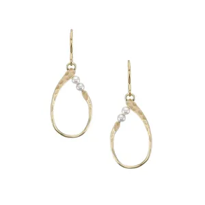 Oval Ring with Pearls Earring