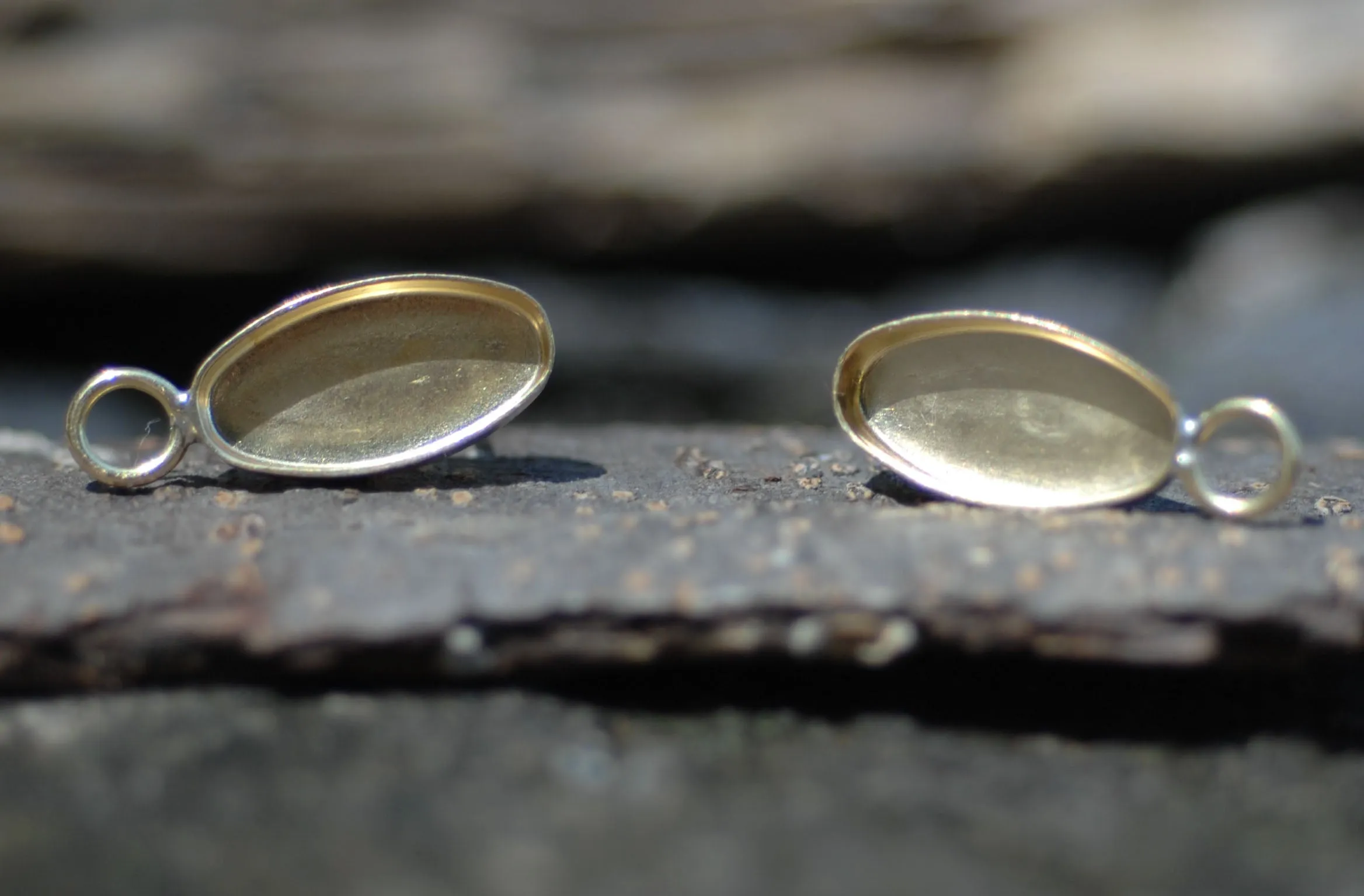 Oval Stud Earring Blanks with Bezel Cups for Resin Jewelry