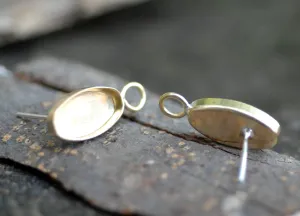 Oval Stud Earring Blanks with Bezel Cups for Resin Jewelry