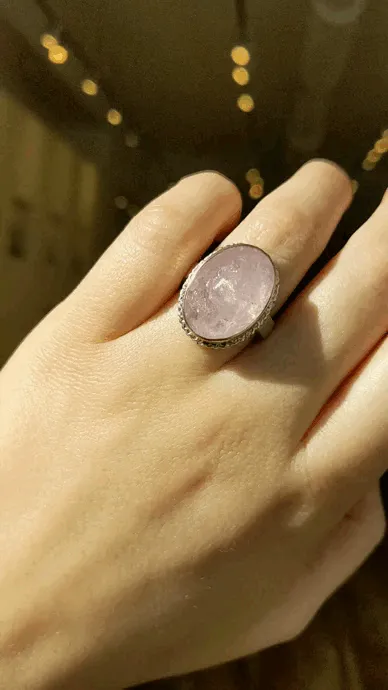 Oval Vertical Morganite Ring in Rose Gold Bezel