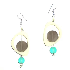Ovoid Resin Earrings - Cream