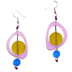 Ovoid Resin Earrings - Orchid