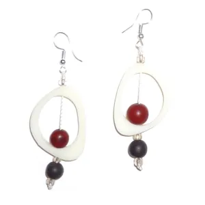 Ovoid Resin Earrings - White