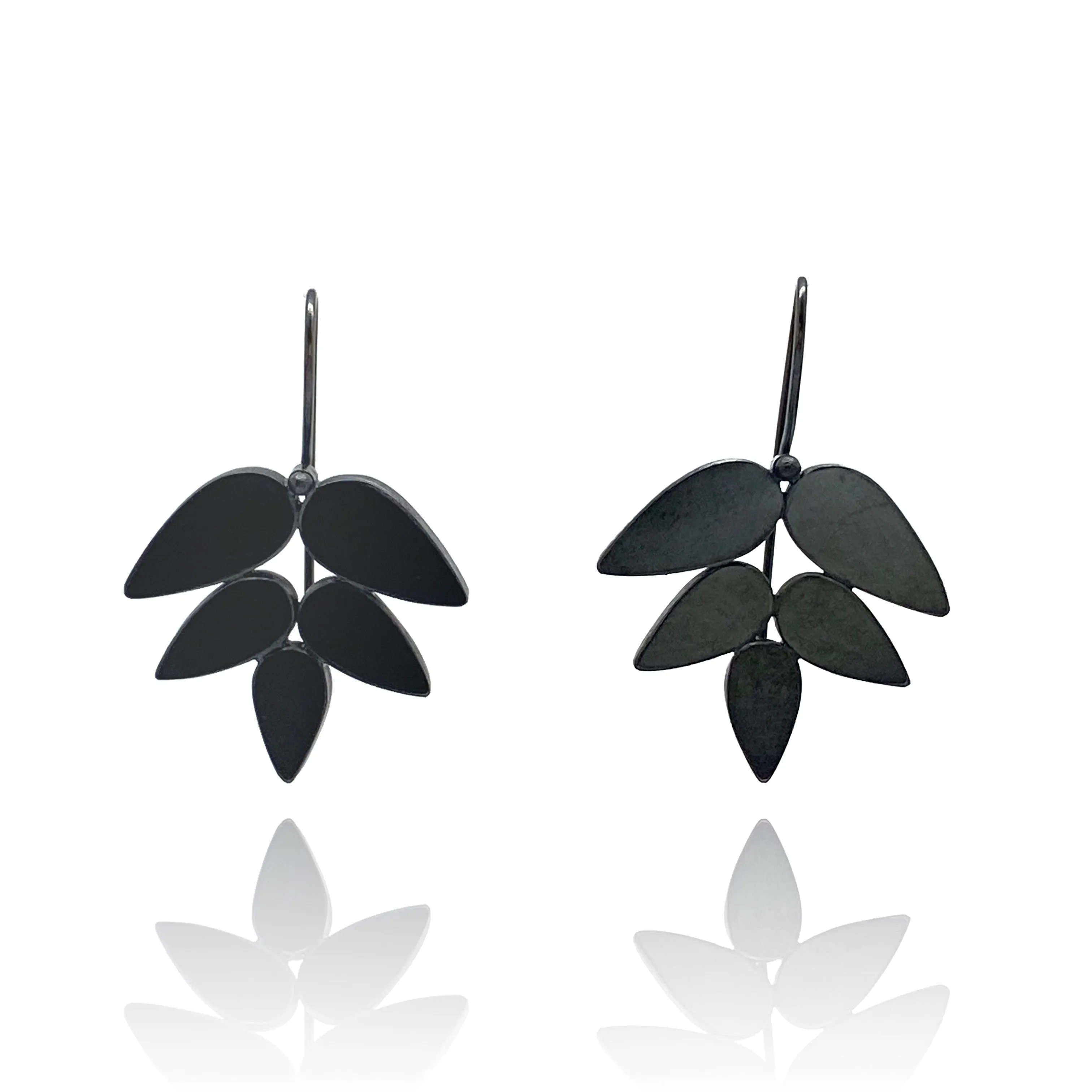 Oxidized Leaf Earrings