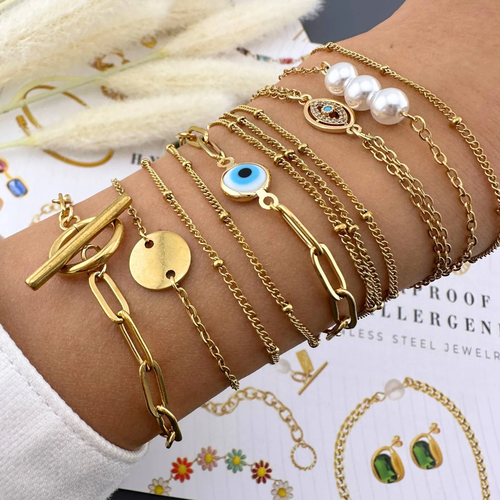 Paperclip Toggle Chain Bracelet – 18K Gold