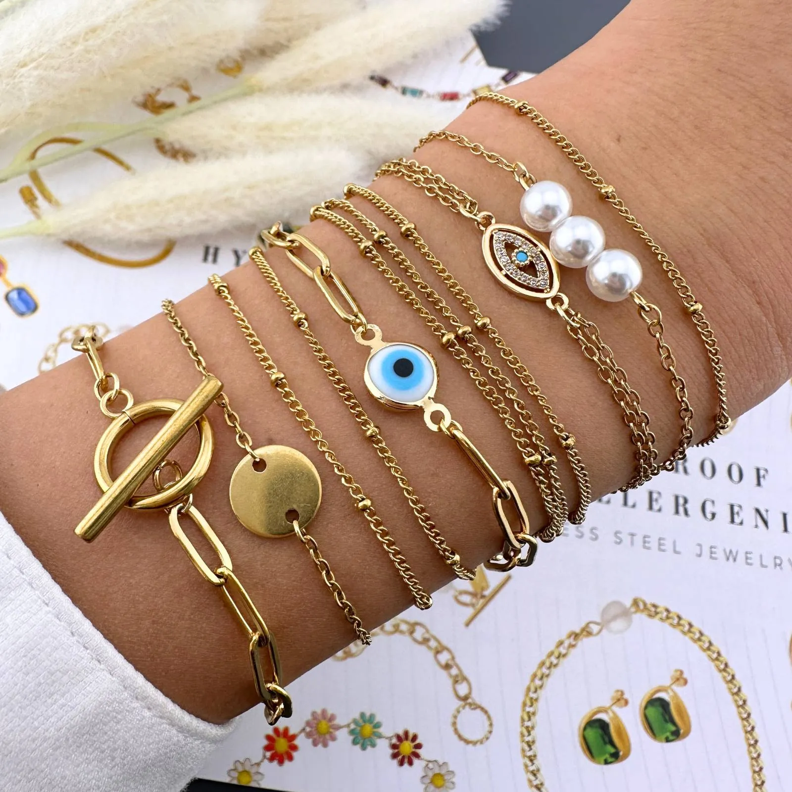 Paperclip Toggle Chain Bracelet – 18K Gold