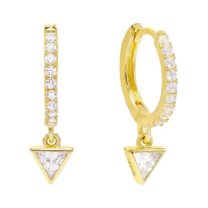 Pavé Triangle Huggie Earring