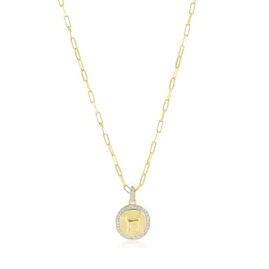 pave dog coin necklace
