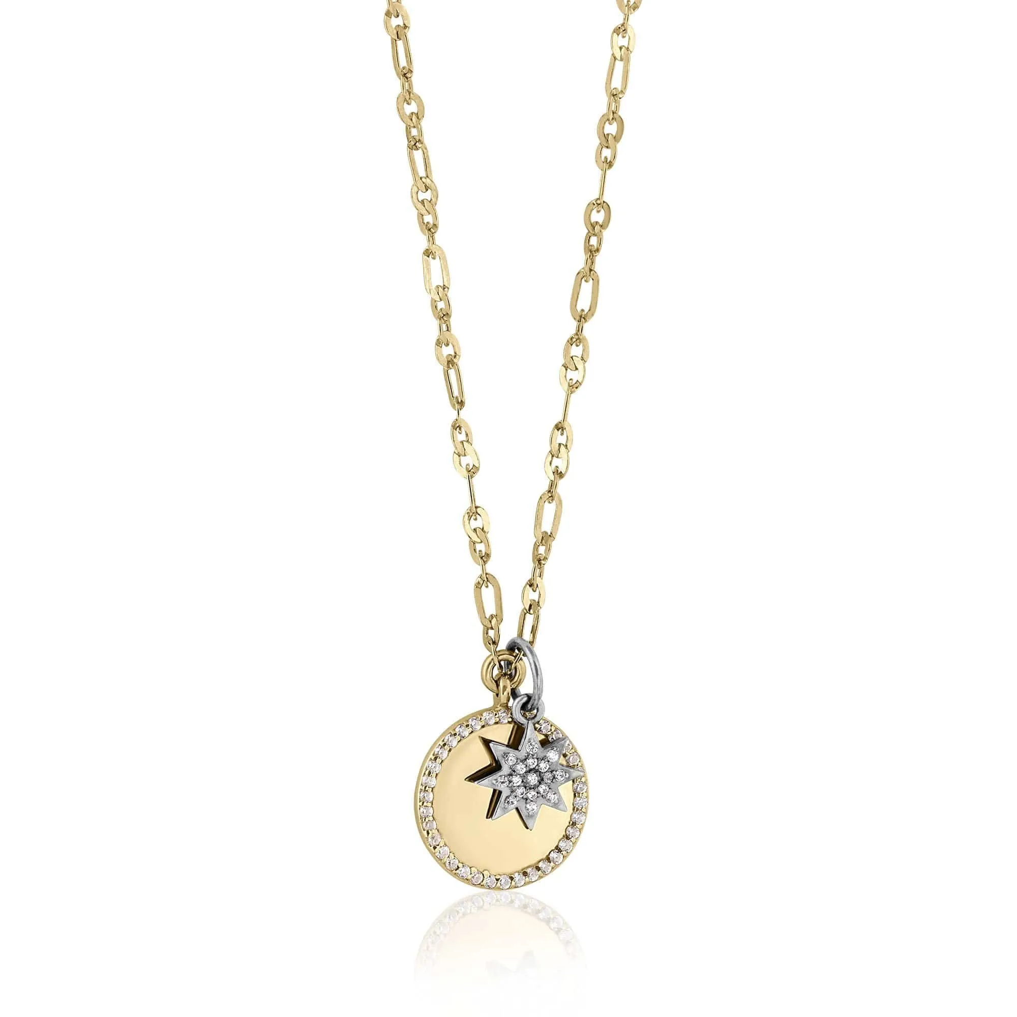 pave outline disc | mini starburst