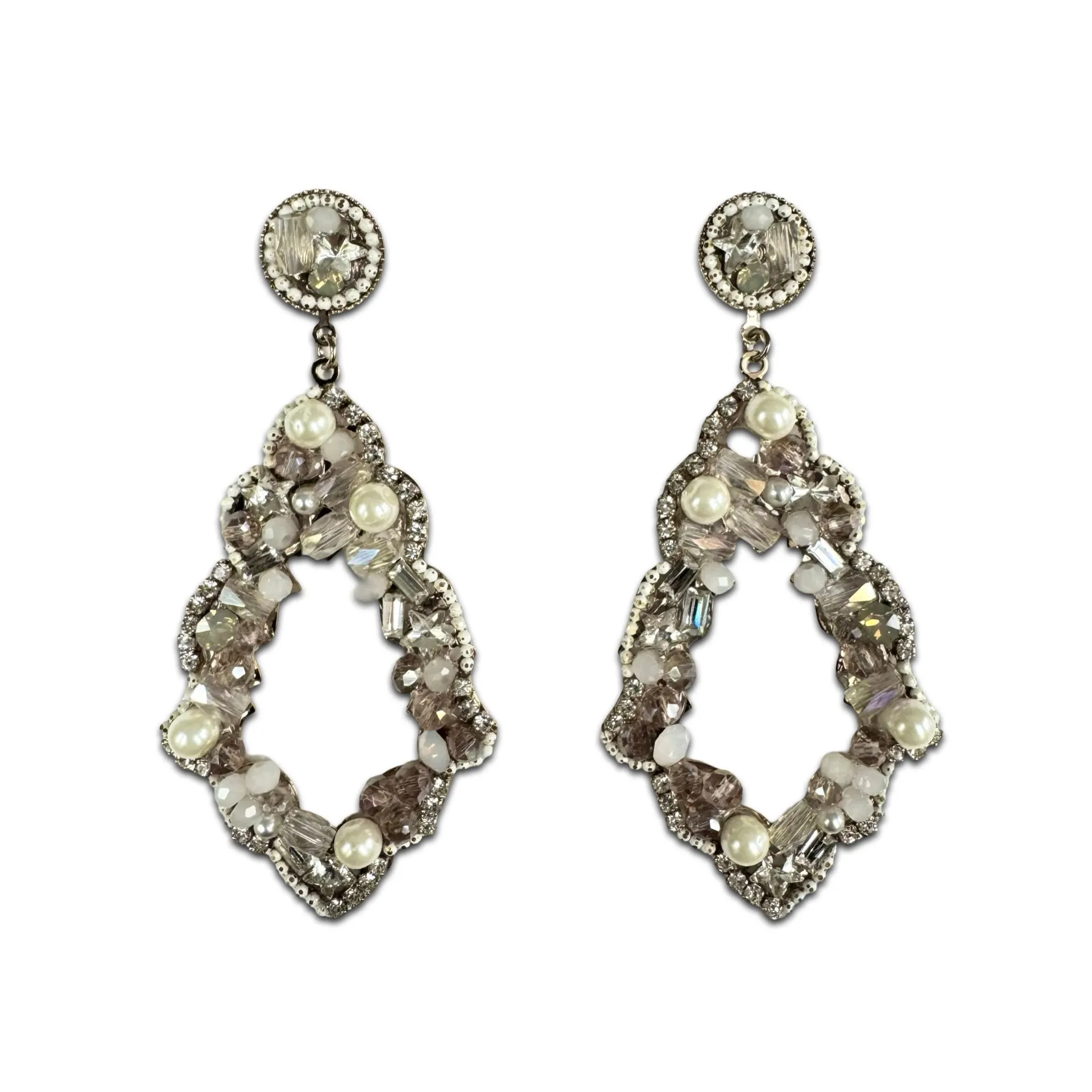 Payton Antique Sparkle Teardrop Applique Earrings