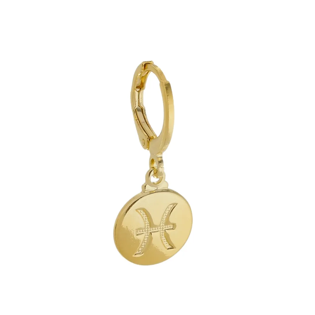 PDZ   Zodiac 18K Gold Plated Huggie Pendant