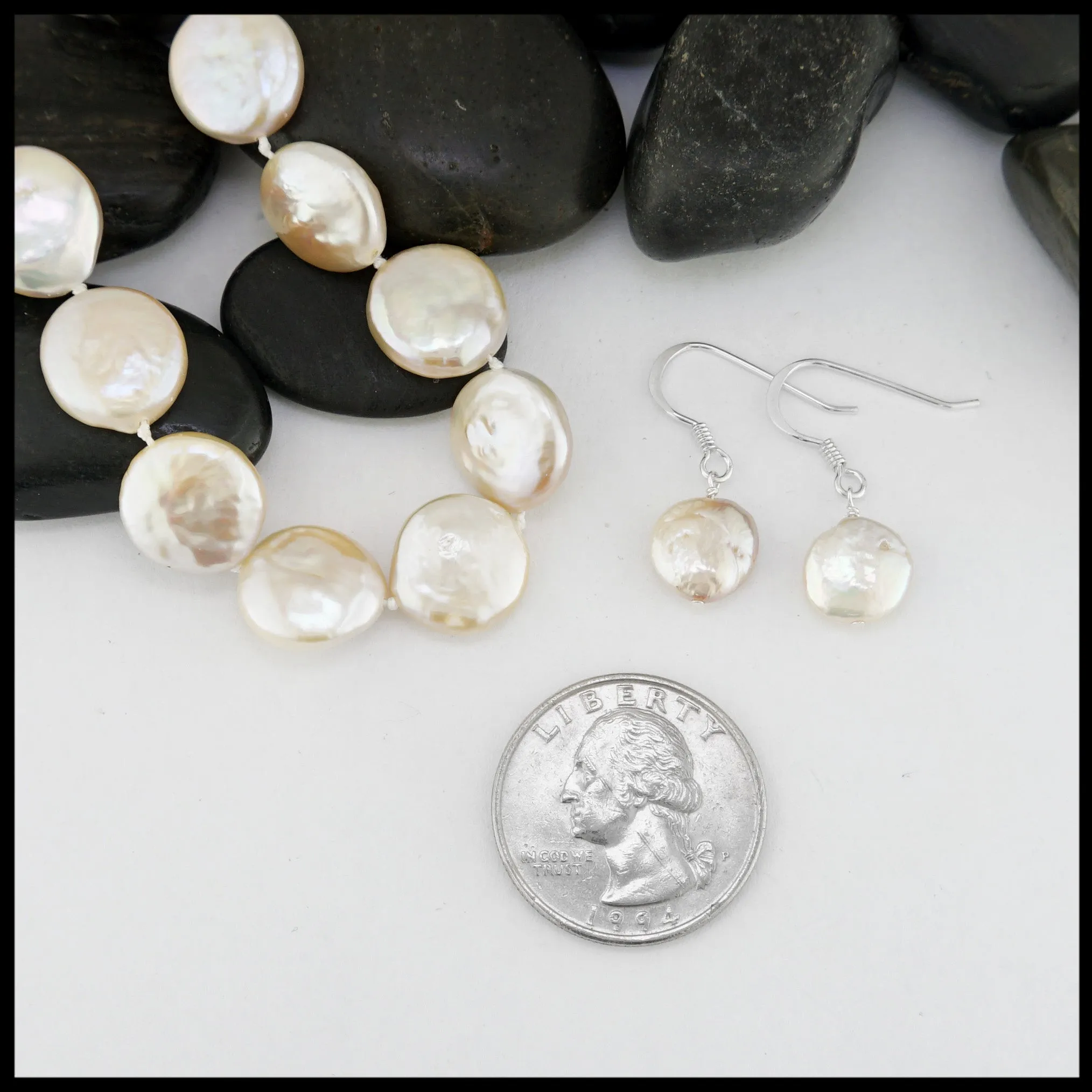 Peach Coin Pearl Necklace