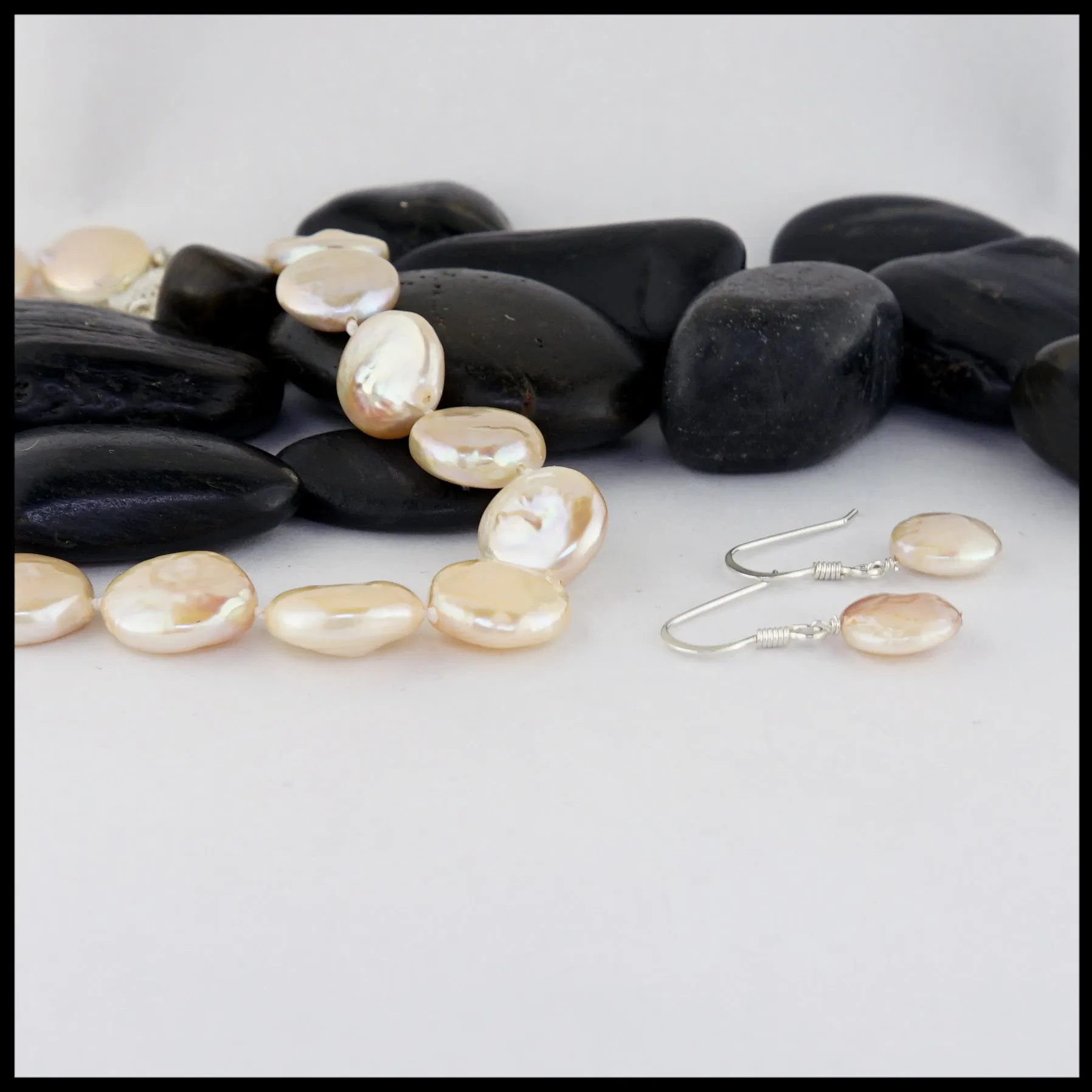 Peach Coin Pearl Necklace