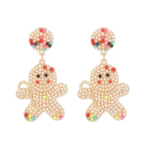 Pearl & 18K Gold-Plated Gingerbread Man Drop Earrings