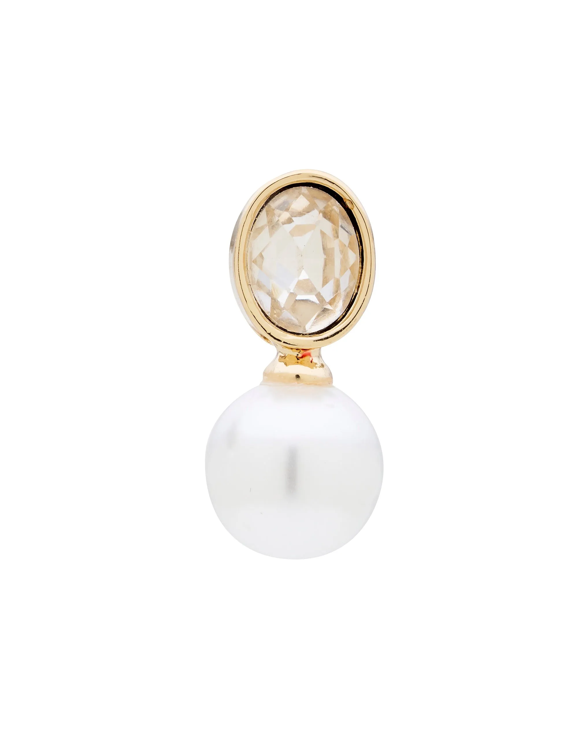 PEARL AND GLASS STONE STUD EARRINGS
