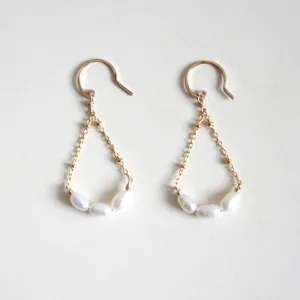 Pearl Arch Dangle Earrings - Small