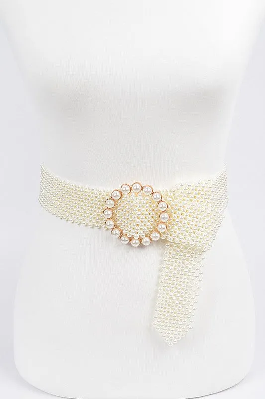 Pearl bead hoop earrings