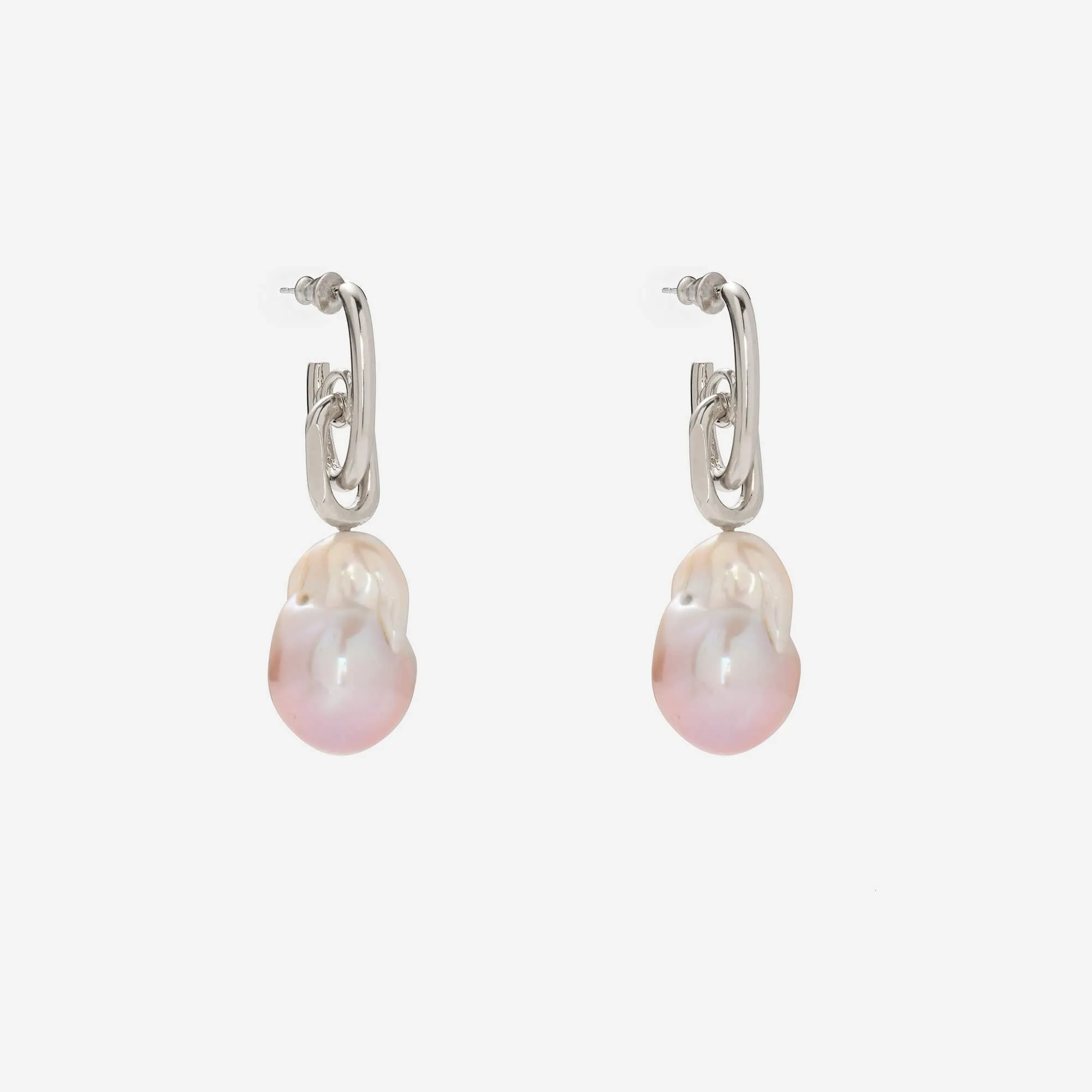 Pearl Bond Earrings in Silver