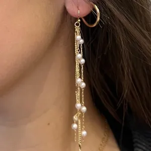 Pearl Cascade Fringe Drop Pearl Earrings