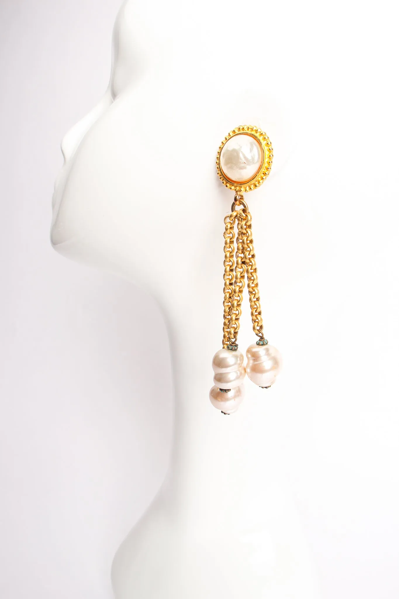 Pearl Chain Drop Earrings